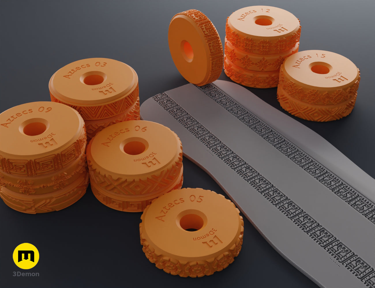 Stamp Wheels - Aztecs — 3D printable STL model
