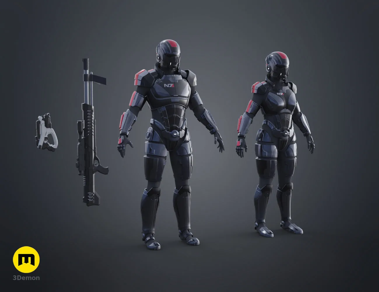 Mass Effect Commander Shepard Cosplay STL | 3D Print | 3Demon