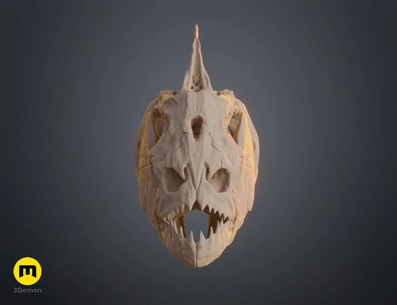 3D render of Piranha Skull (Pygocentrus Nattereri) STL, side view