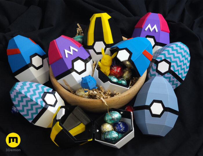 Pokeball Easter Egg Festive Box Decoration — 3D printable STL model