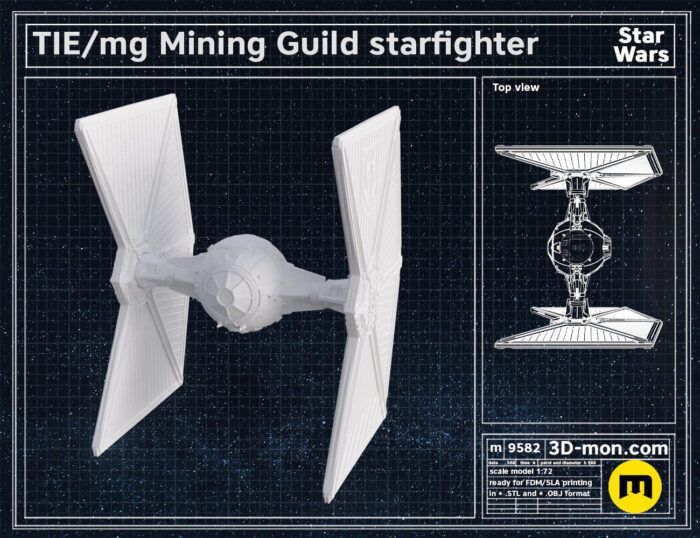 TIE/mg Mining Guild starfighter — 3D printable STL model