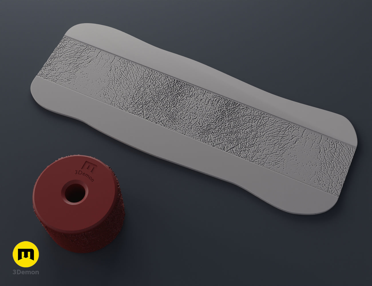 3D print leather texture roller STL render with pebbled animal skin pattern for craft and cosplay