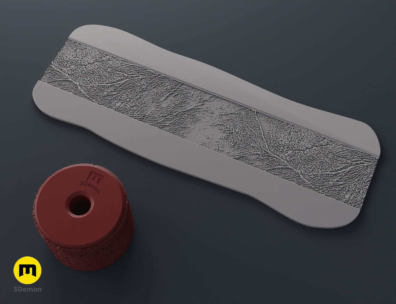 3D print leather texture roller STL render with coarse animal skin grain pattern for cosplay foam