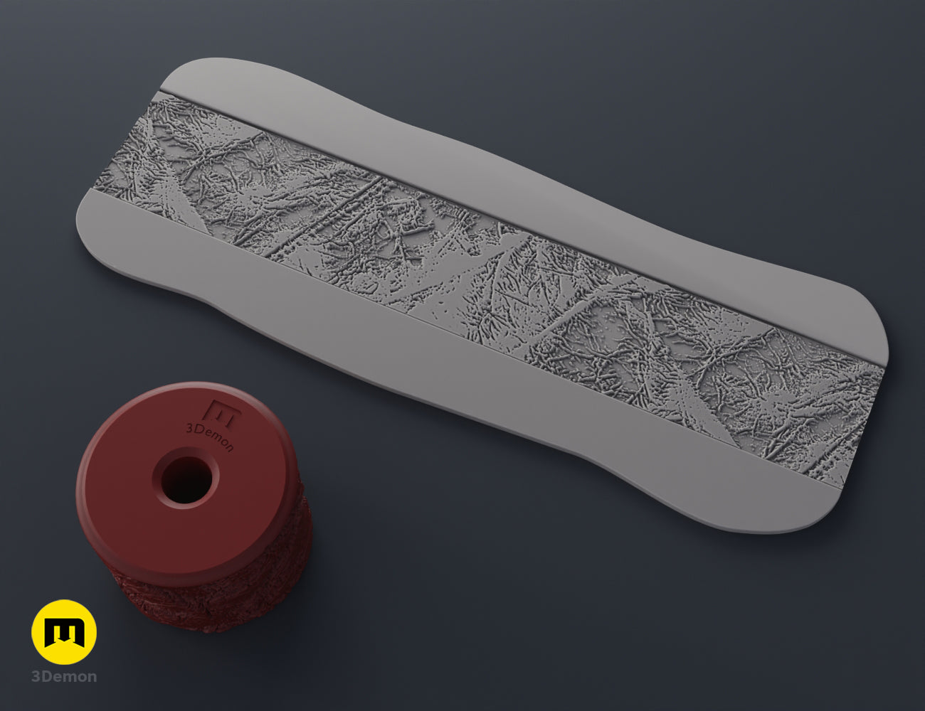 3D print leather texture roller STL with rough weathered leather pattern and surface imprint