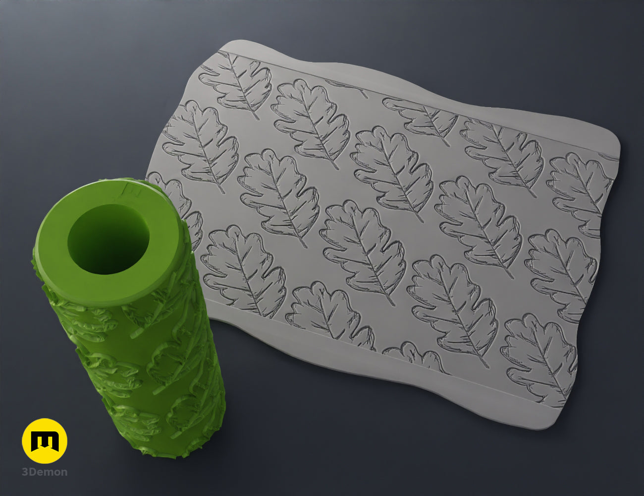 Grass pattern 3D print texture roller STL file for nature textures on craft materials