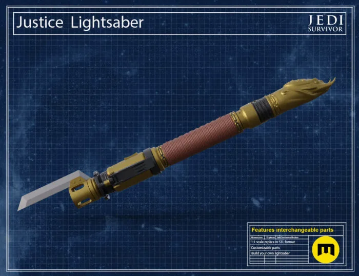 Justice Lightsaber - Jedi Survivor — 3D printable STL model