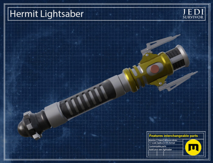 Hermit (Obi-Wan) Lightsaber - Jedi Survivor — 3D printable STL model