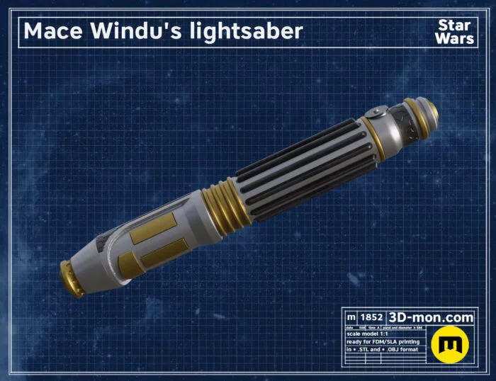 Mace Windu Lightsaber — 3D printable STL model