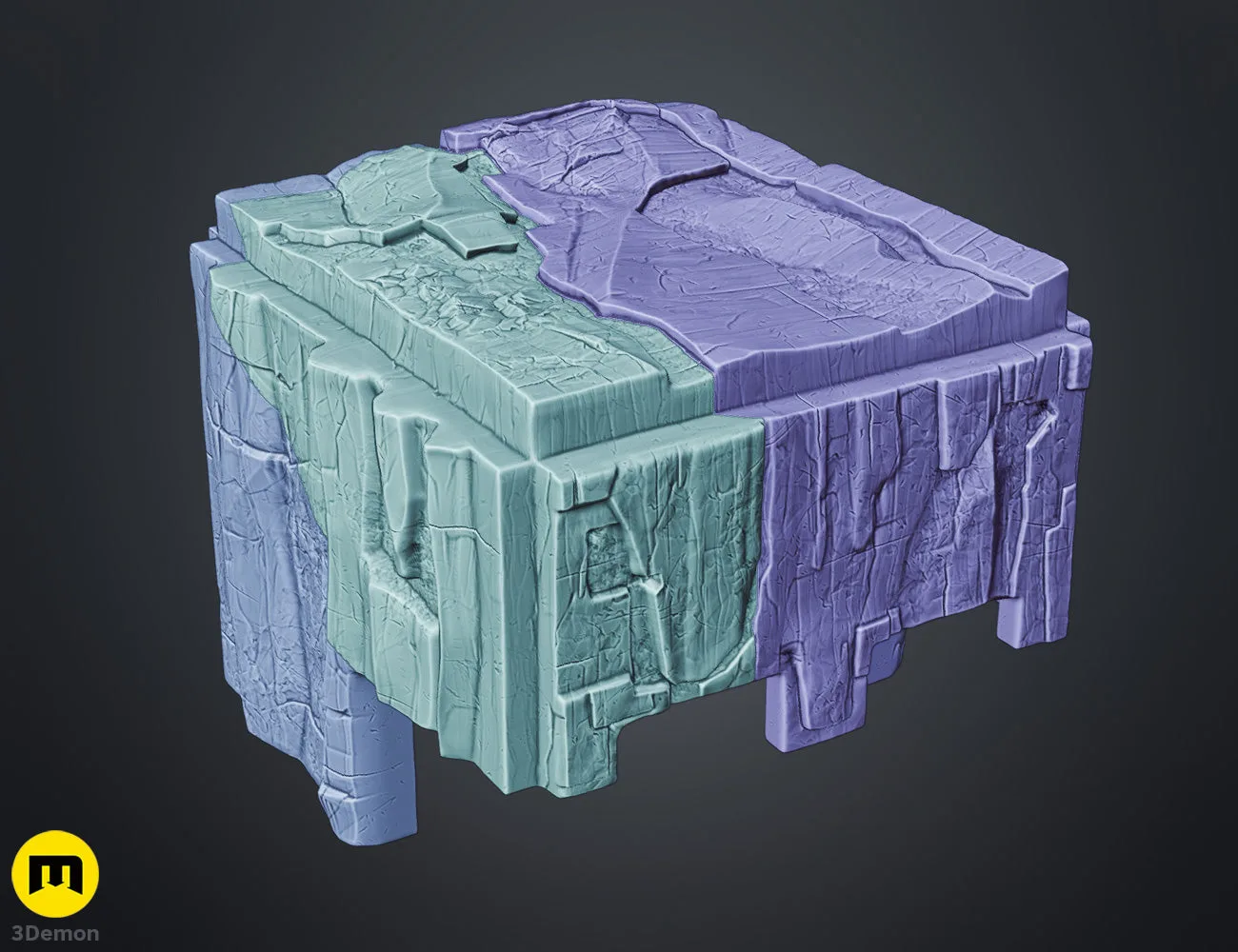 Parts assembly guide render showing labeled translucent blue cubic helmet components with assembly arrows explaining how individual pixel blocks connect to build the complete Minecraft diamond helmet