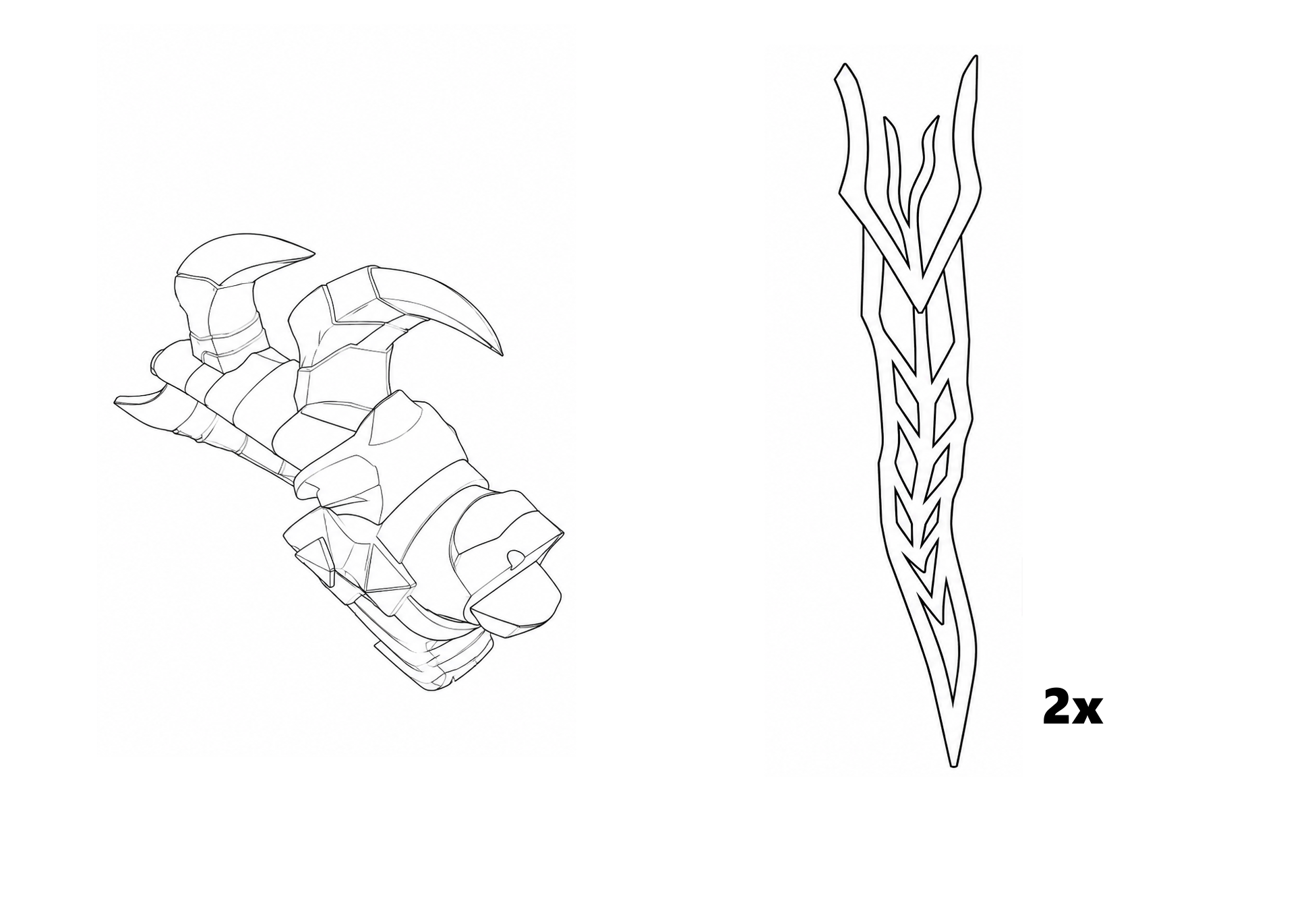 3D printed Kasaka's Venom Fang dagger from Solo Leveling – Gold Details