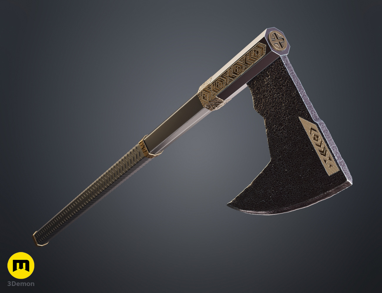 gimli bearded axe prop cosplay lotr stl file 3dprint 3demon render