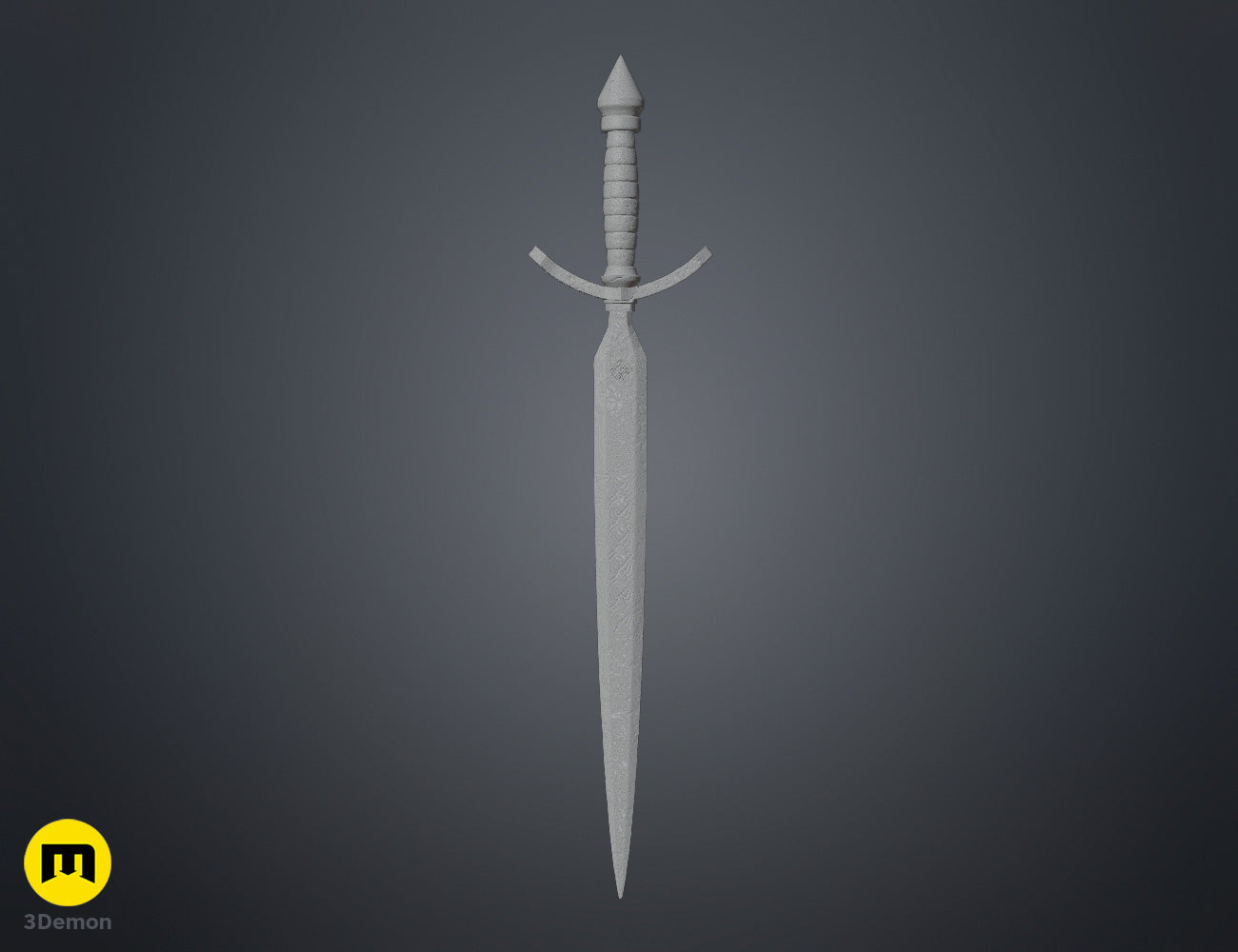 Wireframe mesh render of Expedition 33 Verso Sword and Dagger Verleso pair both weapons as high-density polygon mesh showing model complexity