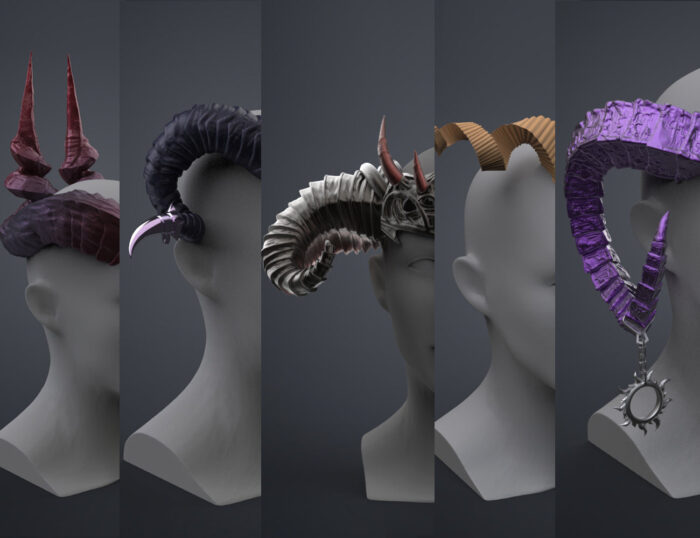 Critical Role Cosplay Horns Collection — 3D printable STL model