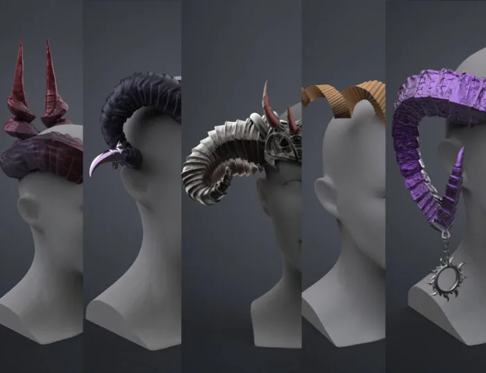 Critical Role Cosplay Horns Collection — 3D printable STL model