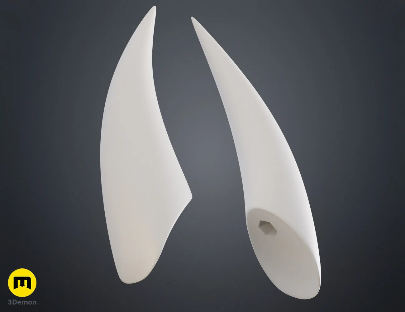 Painted 3D render of Hollow Knight Hornet cosplay horns headband second color variant by 3Demon