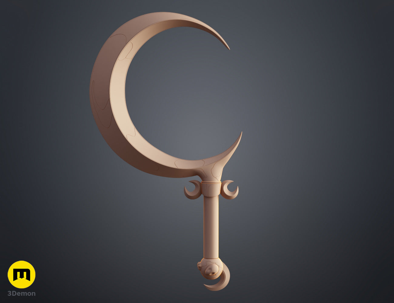 Clay render crossed view of both Hades 2 Melinoë Sister Blades sickle and dagger in beige emphasizing interlocking curved sickle and straight dagger geometry together