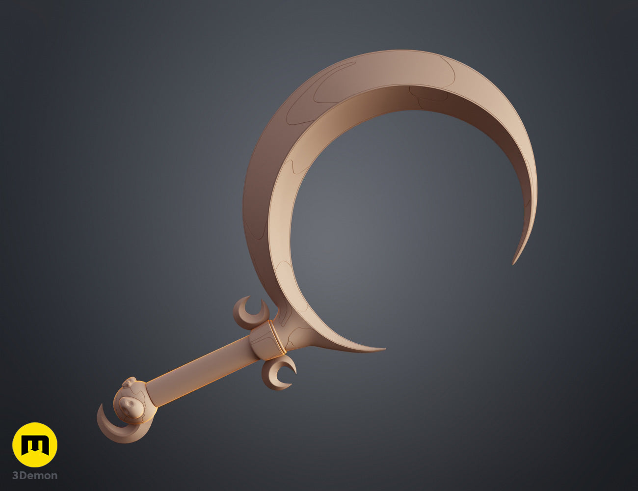 Clay render side-by-side view of both Hades 2 Melinoë Sister Blades sickle and dagger in neutral beige showing 3D geometry without color for model quality assessment