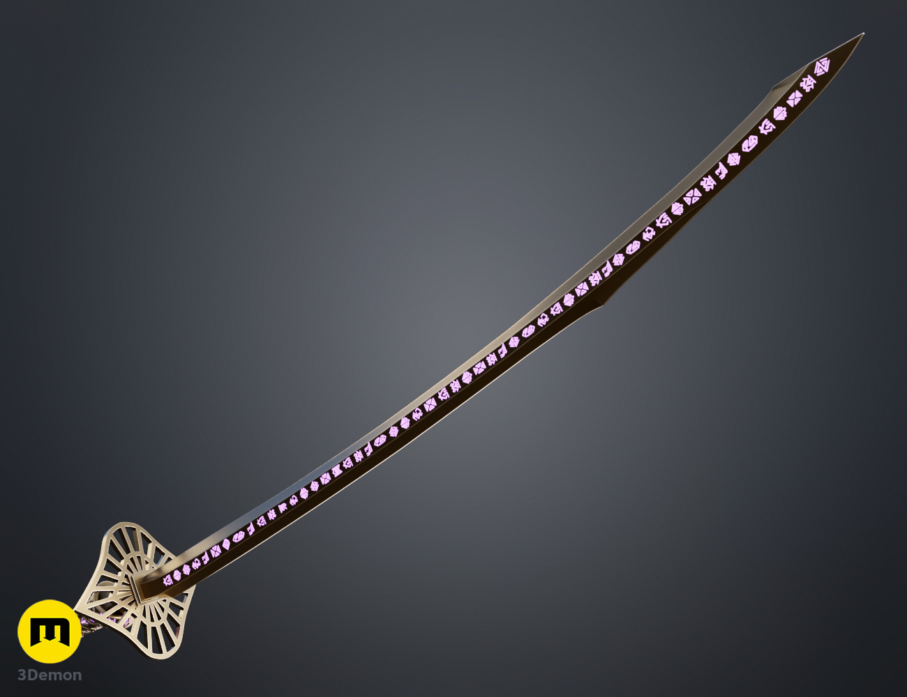 Coloured render 3D print STL model Medalum sword from Clair Obscur: Expedition 33 blade