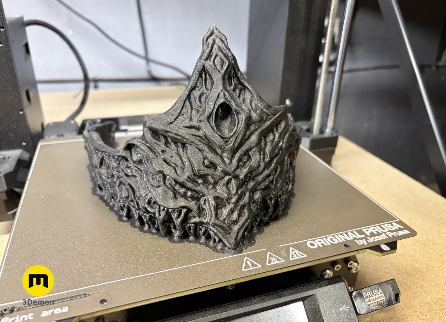 Photo of 3D print STL Fire Keeper Mask inspired by Dark Souls print bed