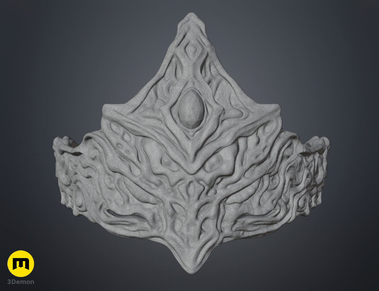 Mesh render of 3D print STL Fire Keeper Mask inspired by Dark Souls 2