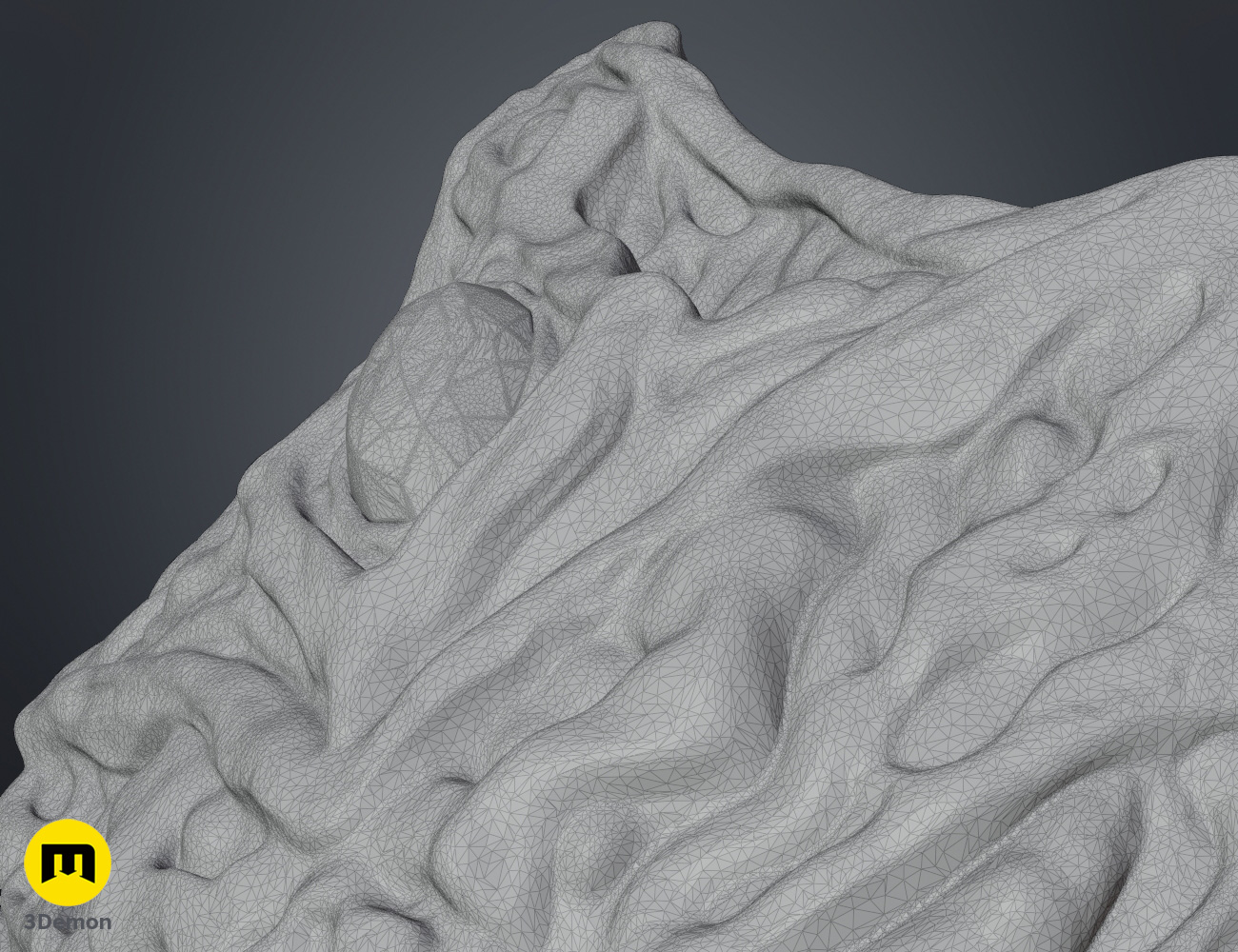 Mesh render of 3D print STL Fire Keeper Mask inspired by Dark Souls 1