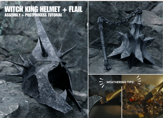 Witch King of Angmar Helmet and Flail: 3D Printing, Painting & Weathering Guide