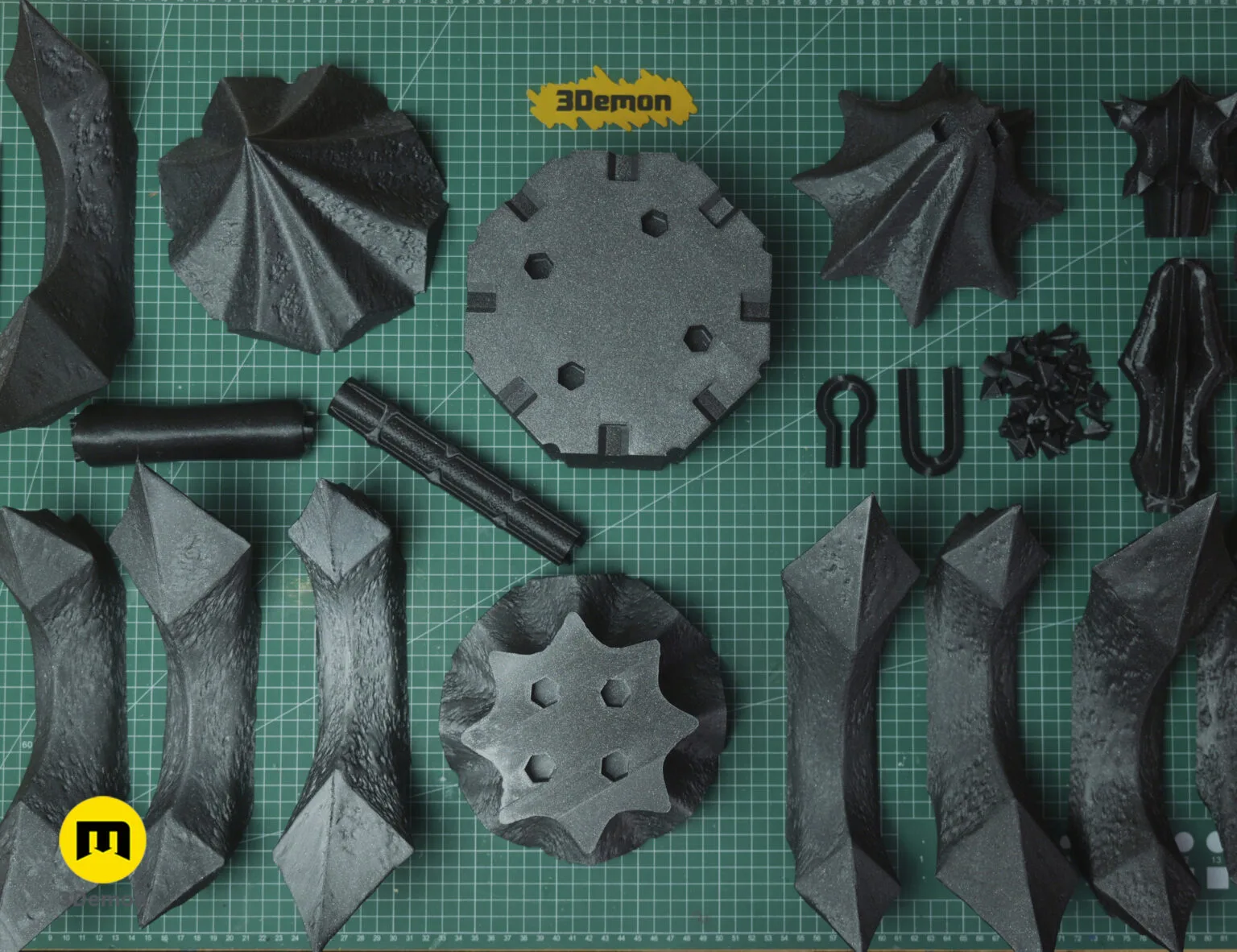 Photo of a painted print of witch king angman flail mace 3D printed textured prop costume stl part separate 3demon 1