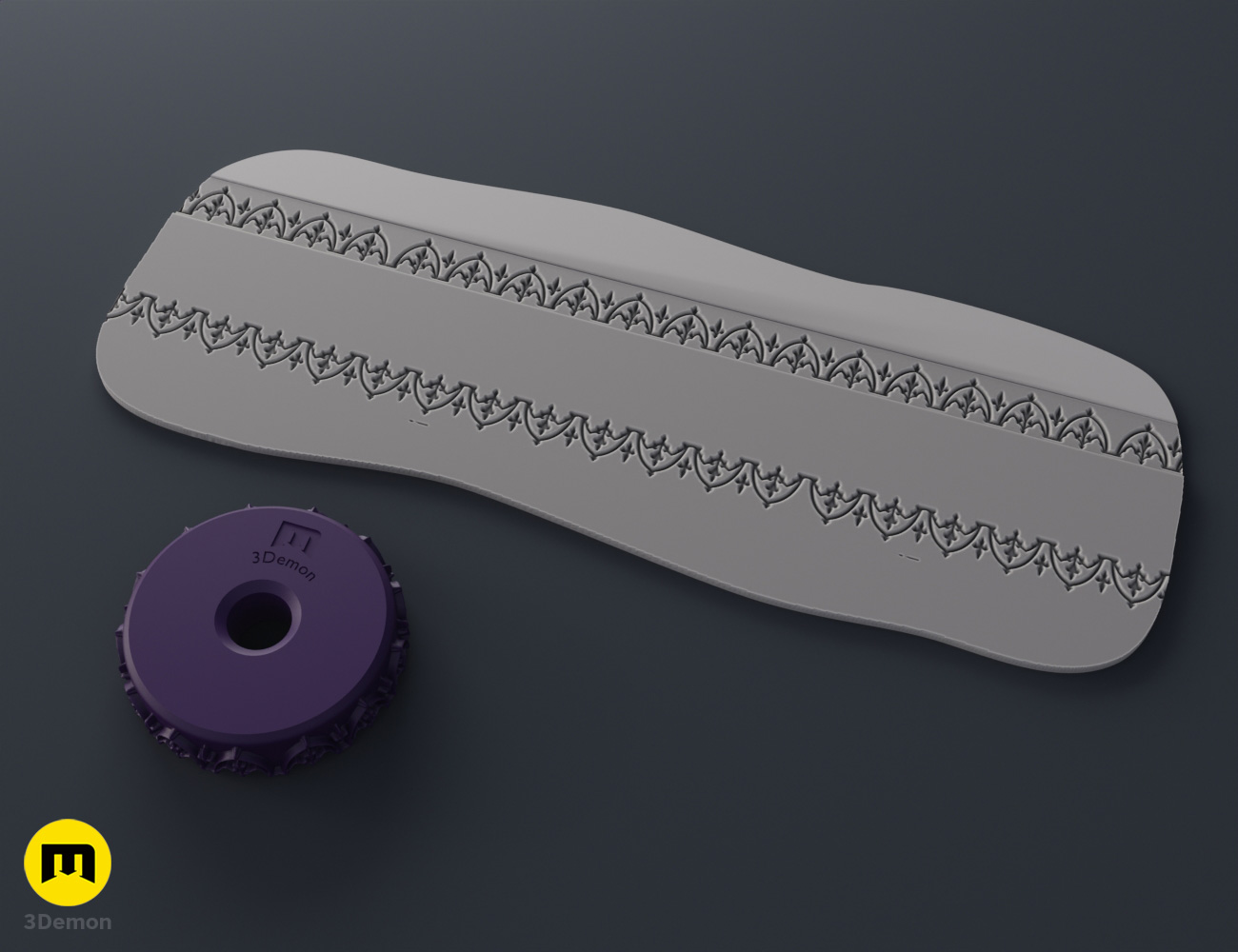 Gothic roller render print stl tool for clay, baking and diy 1
