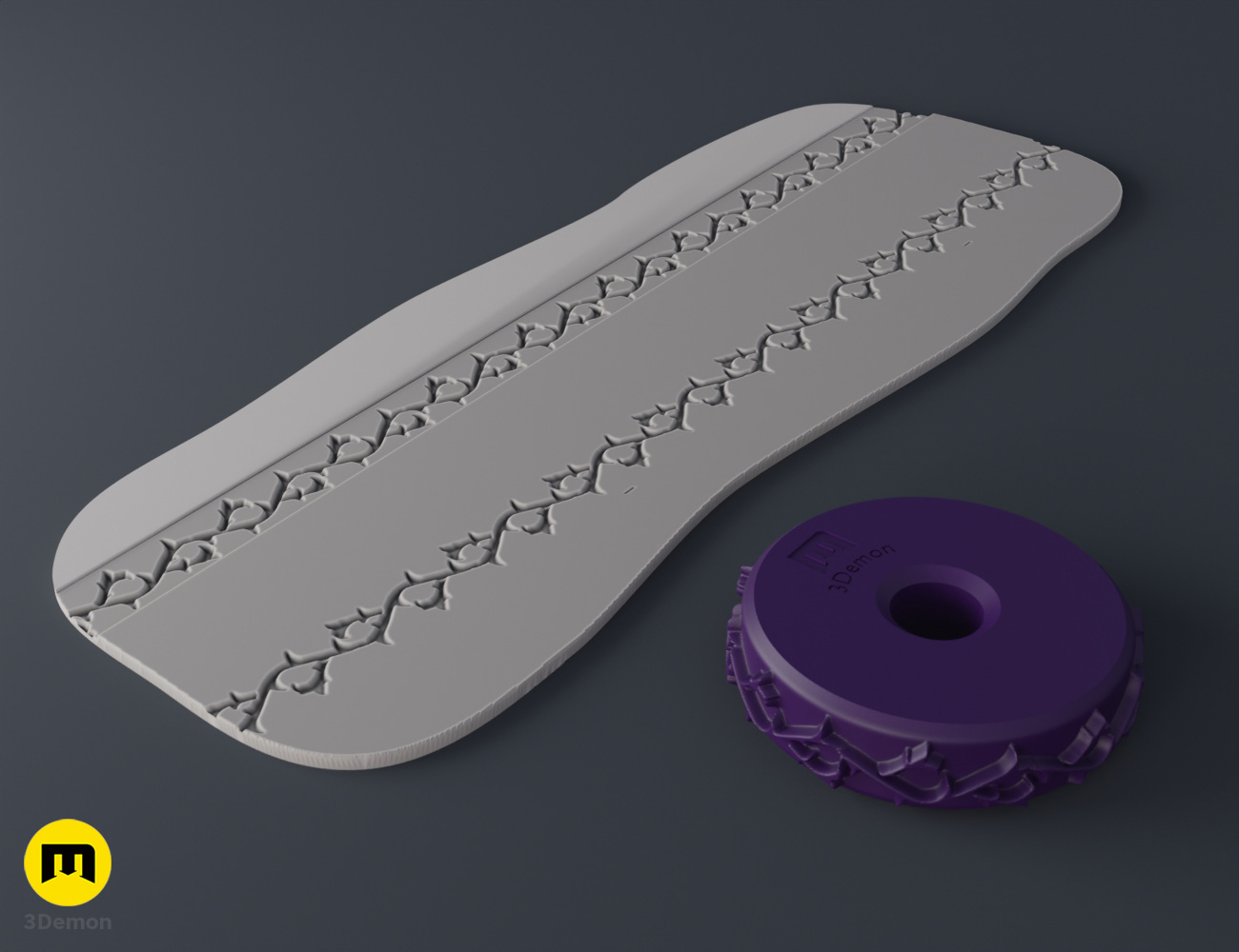 Gothic roller render print stl tool for clay, baking and diy 6