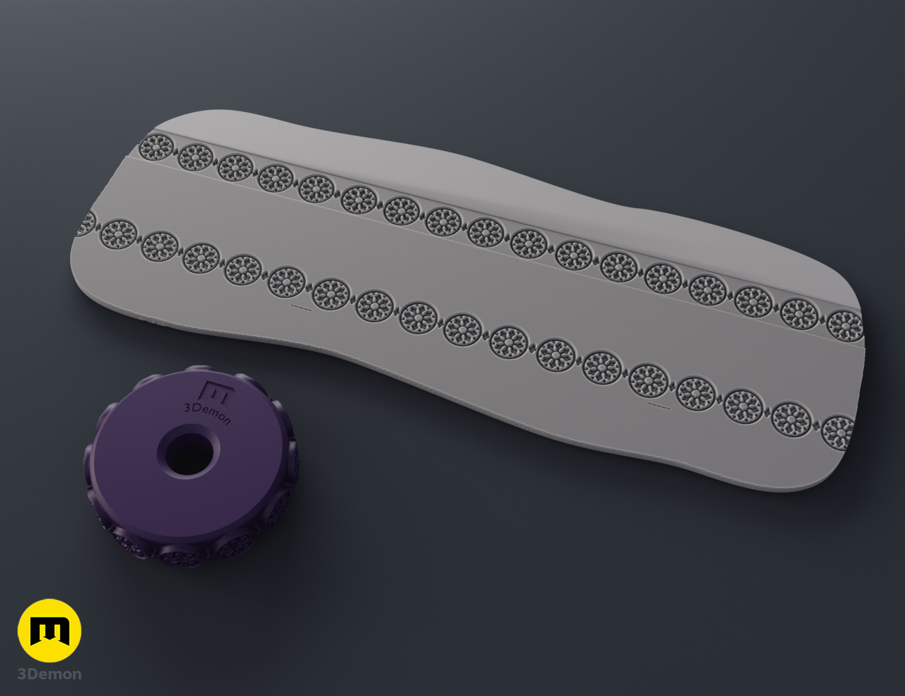 Gothic roller render print stl tool for clay, baking and diy 10