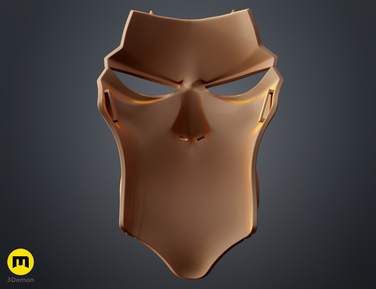 Render of Love Aikawa Hollow Mask from Bleach 3dprint stl 3Demon back