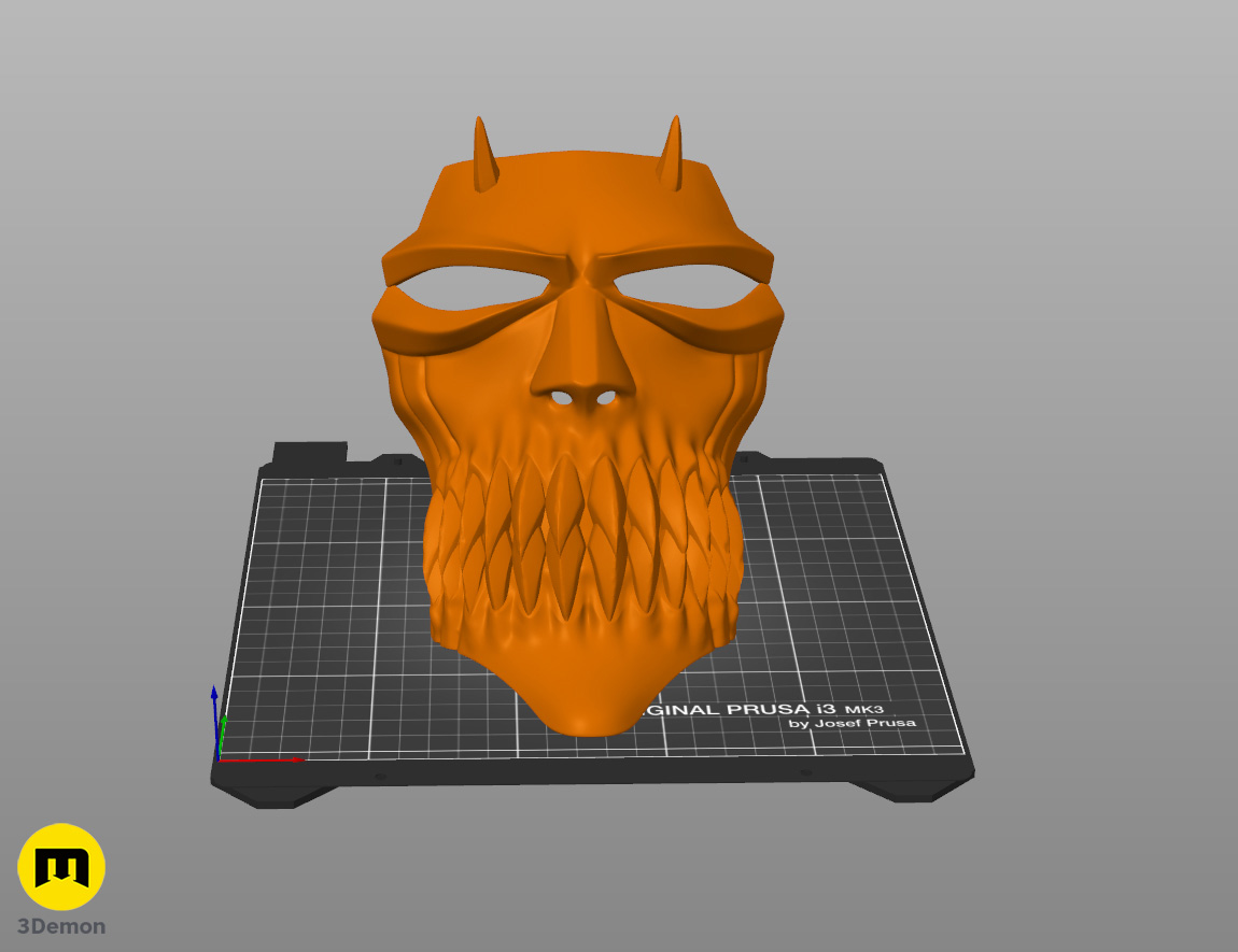 Render of Love Aikawa Hollow Mask from Bleach 3dprint stl 3Demon slicer