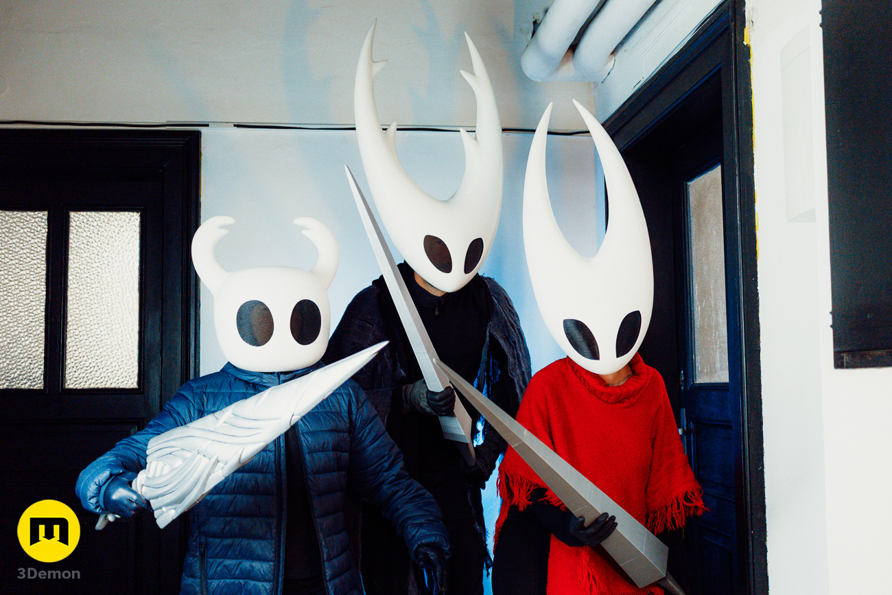 Photo of Bundle Hornet Silksong from Hollow Knight Helmet and mask 3dprinted sword 3Demon STL cosplay