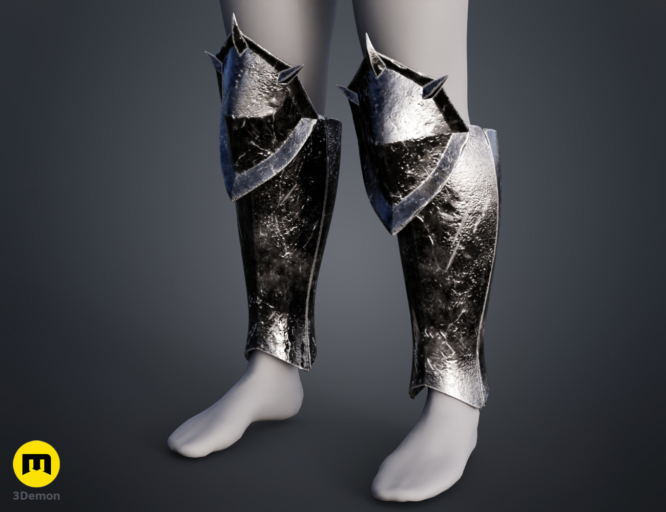 Coloured render of Dark Enchantress Armor from Lords of the Fallen 3D print STL 3Demon leg