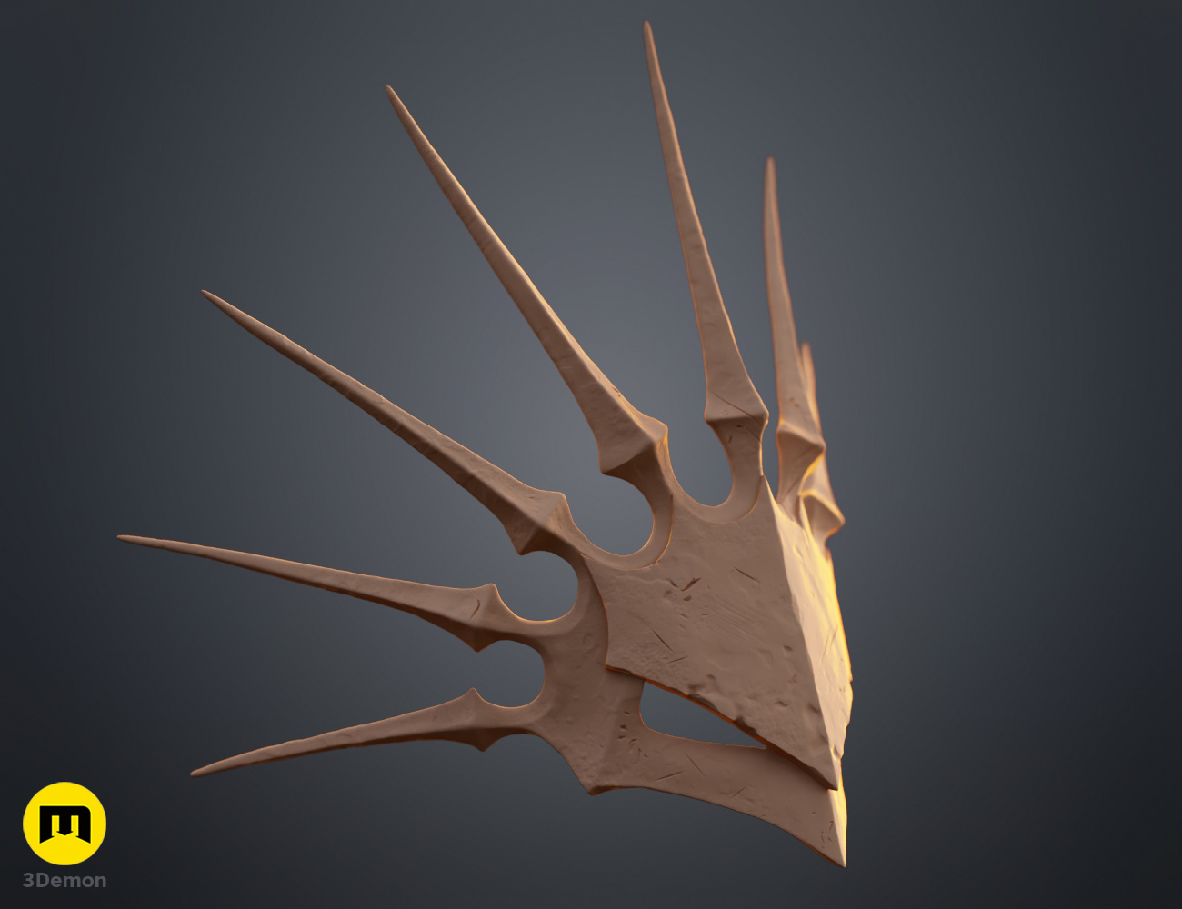 Render of Dark Enchantress Mask from Lords of the Fallen 3Dprint STL 3Demon side
