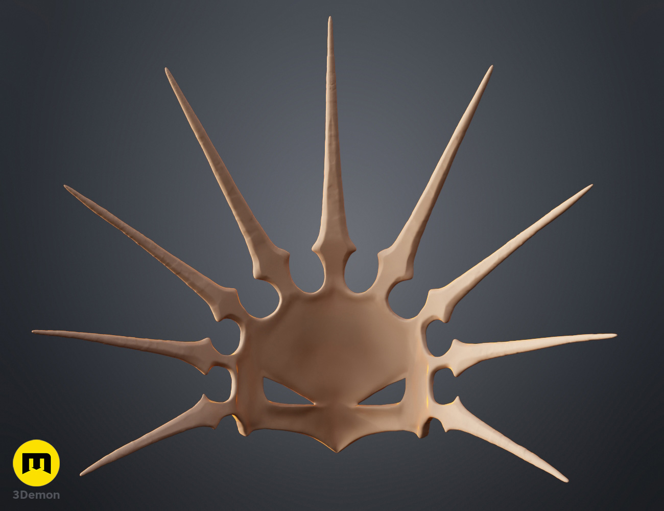 Render of Dark Enchantress Mask from Lords of the Fallen 3Dprint STL 3Demon back