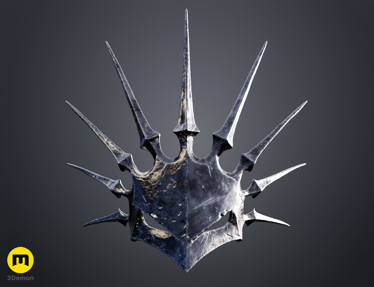Render of Dark Enchantress Mask from Lords of the Fallen 3Dprint STL 3Demon color front