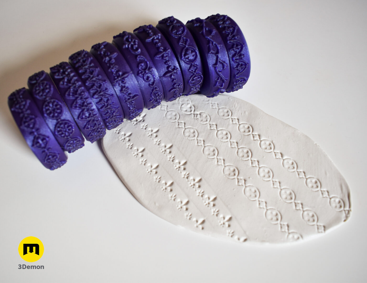 Gothic roller photo print stl tool for clay, baking and diy all