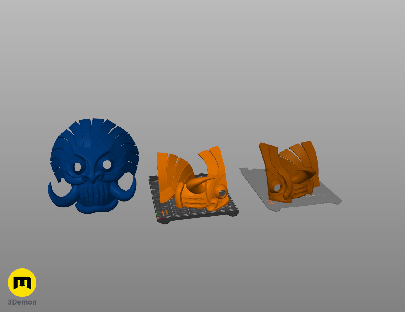 Render of Hachigen Ushoda Hollow Mask from Bleach 3dprint stl 3Demon slicer