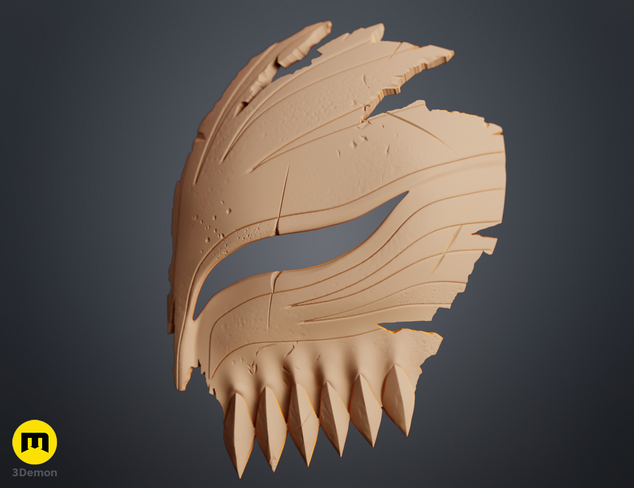 Render of Ichigo Hollow Mask from Bleach stl 3dprint 3Demon parts