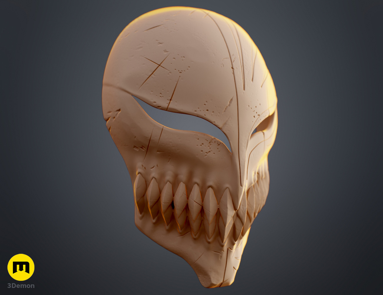 Render of Ichigo Hollow Mask from Bleach stl 3dprint 3Demon whole