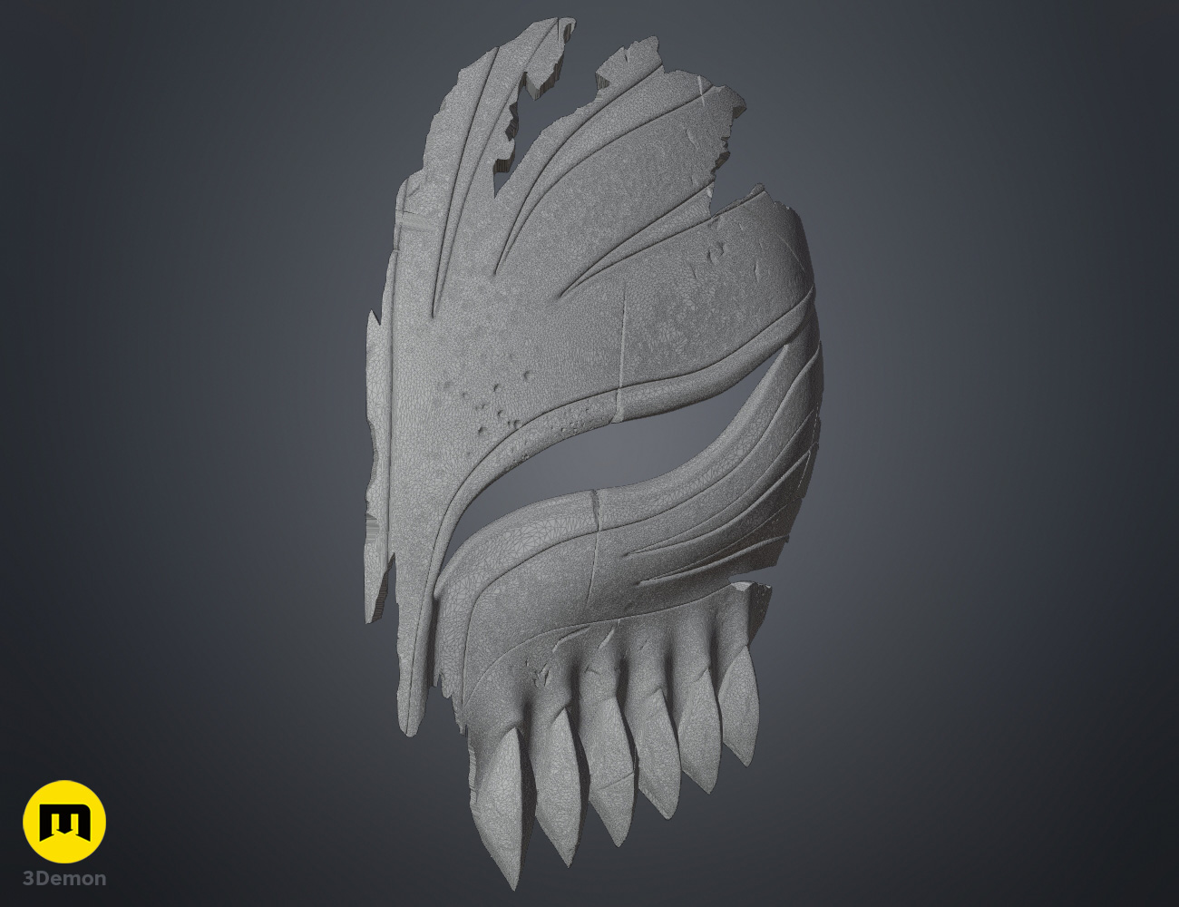 Render of Ichigo Hollow Mask from Bleach stl 3dprint 3Demon mesh parts