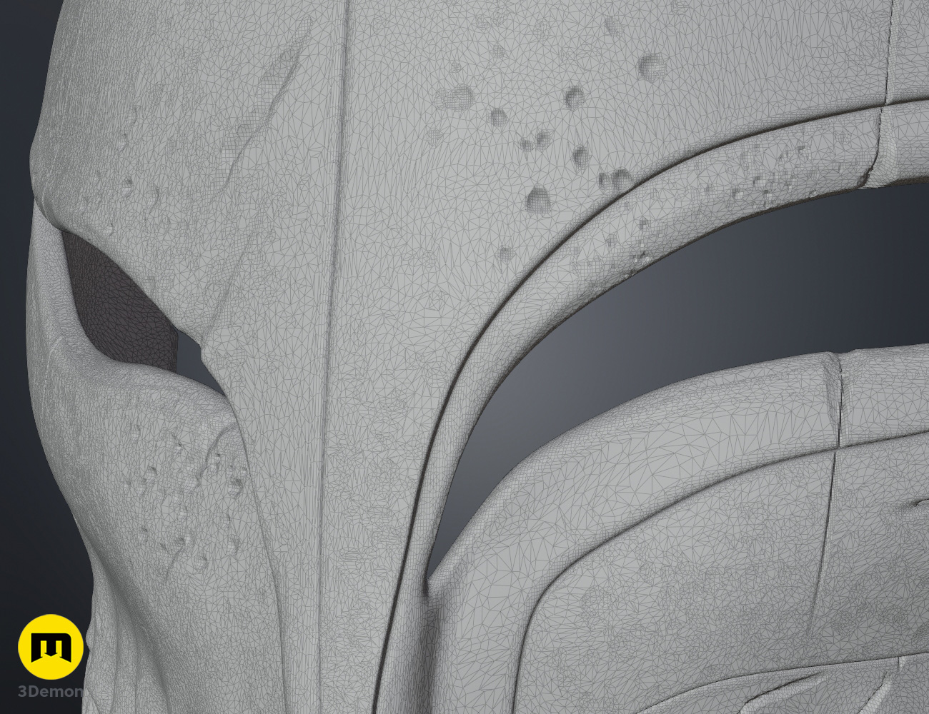 Render of Ichigo Hollow Mask from Bleach stl 3dprint 3Demon mesh detail