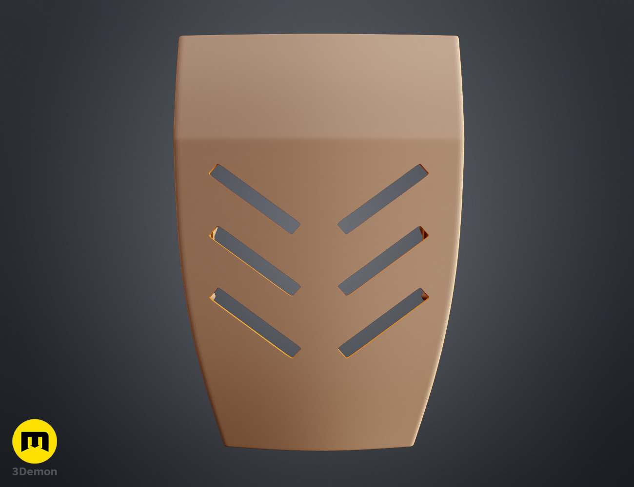 Render of Kensei Muguruma Hollow Mask from Bleach 3dprint stl 3Demon front