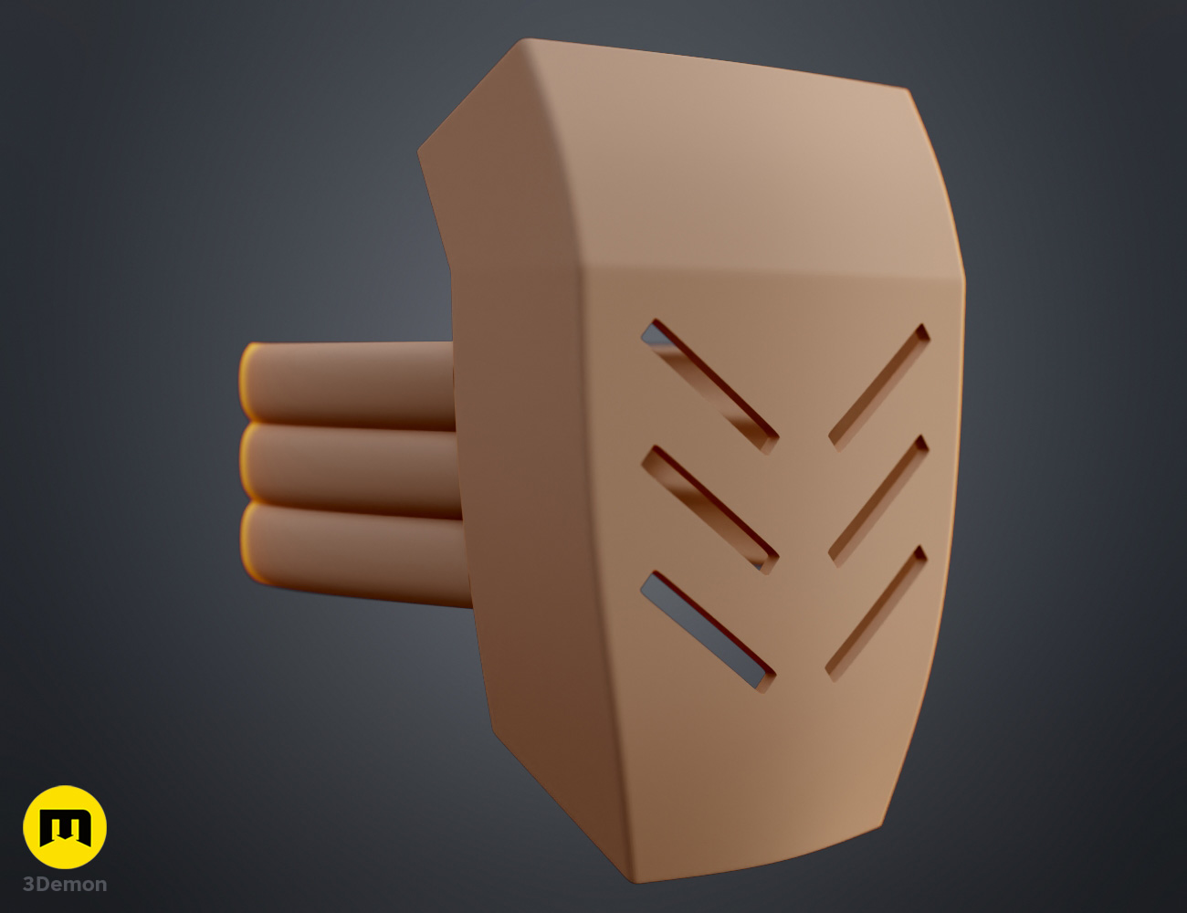 Render of Kensei Muguruma Hollow Mask from Bleach 3dprint stl 3Demon side
