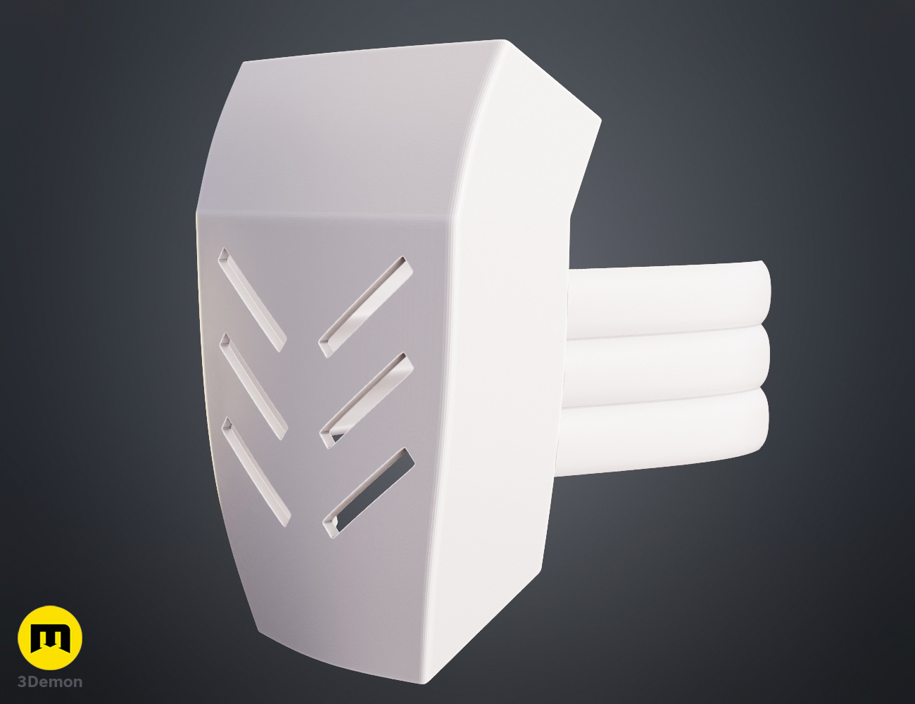 Coloured render of Kensei Muguruma Hollow Mask from Bleach 3dprint stl 3Demon side