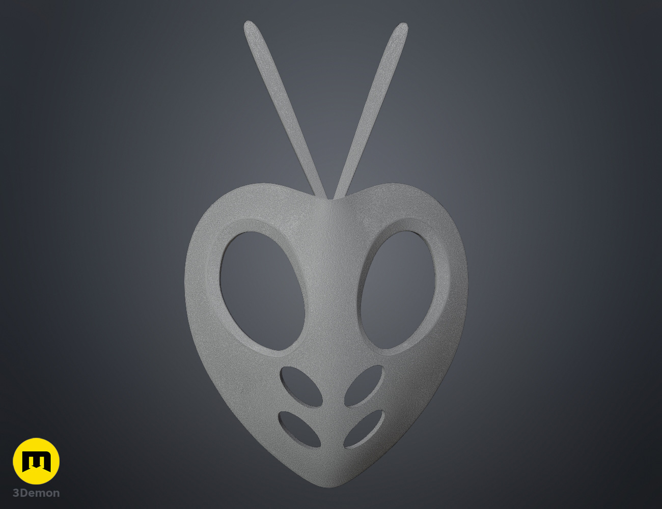 Render of Mashiro Kuna Hollow Mask from Bleach stl 3dprint 3Demon mesh