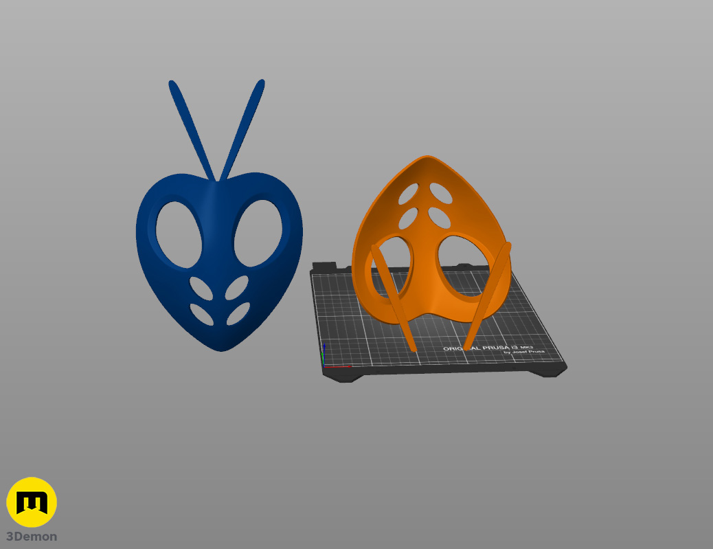 Render of Mashiro Kuna Hollow Mask from Bleach stl 3dprint 3Demon slicer