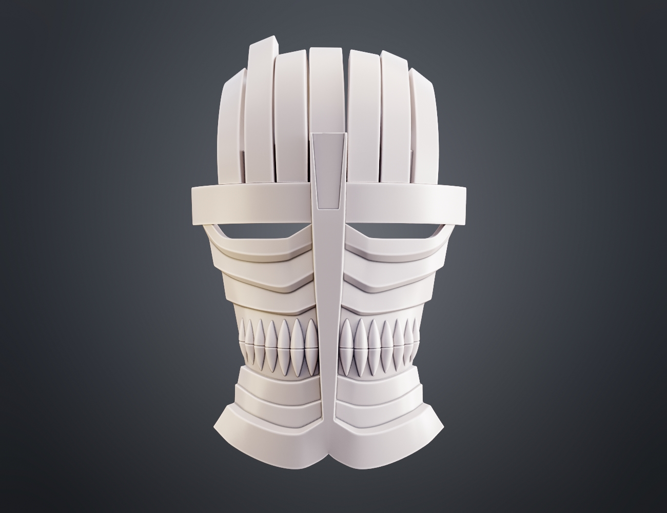 Coloured render of Shinji Hollow Mask from Bleach stl 3dprint cover