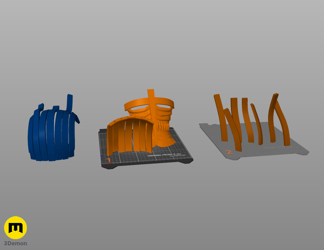 Render of Shinji Hollow Mask from Bleach stl 3dprint 3Demon slicer